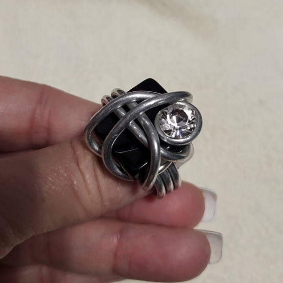 JEFF LIEB SWAROVSKI CRYSTAL RING SZ 6/6.5 - Picture 3 of 6